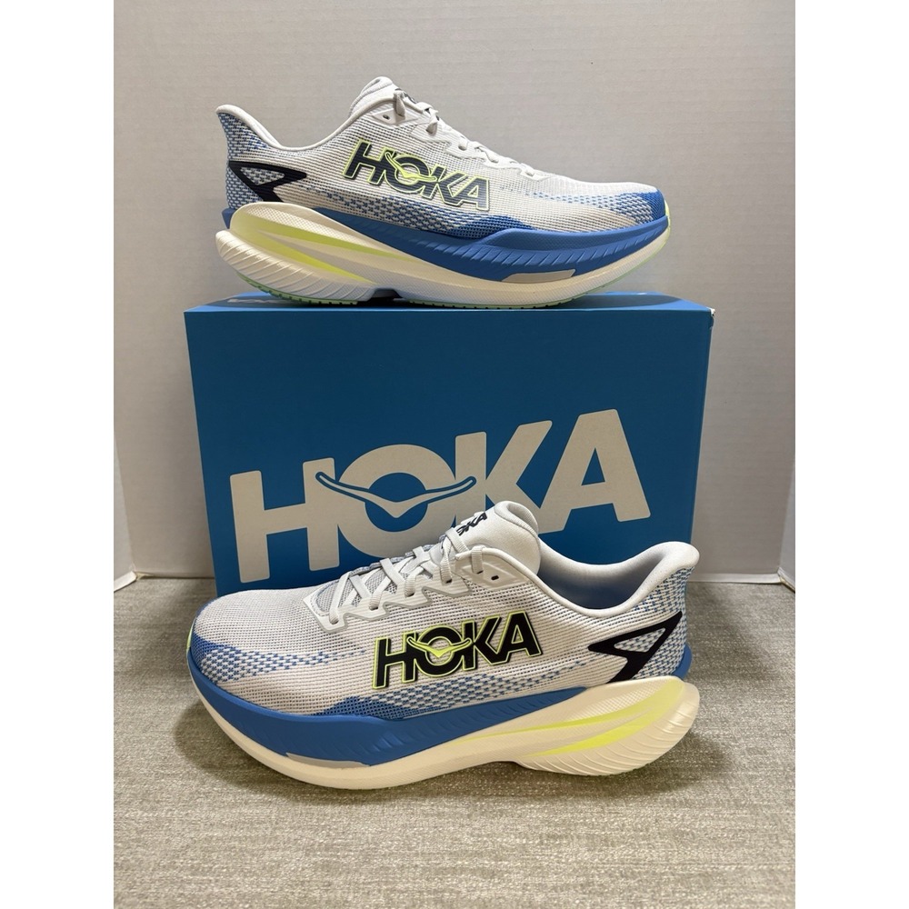 NEW Hoka Men's Mach X 3 Men's Size 13D Running Shoes Cosmic Grey / Virtual Blue